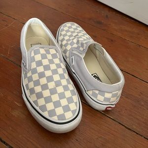 Slip on Vans, Grey and White Checkered
